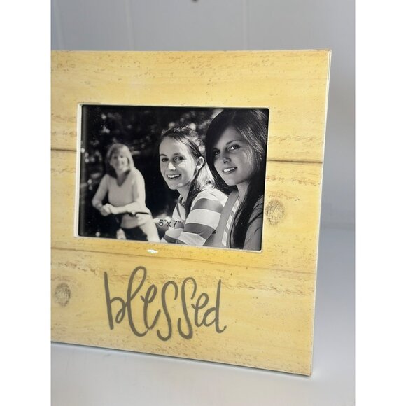 "Blessed" Square Picture Frame – Beige, Holds 5" x 7" Photo - Picture 3 of 8
